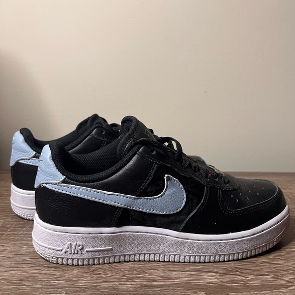 Nike Air Force 1 FM Customized Black Light Blue and White Sneakers Very Clean - Picture 4 of 15